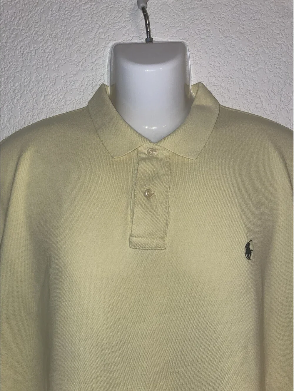 Polo by Ralph Lauren Men’s XL Yellow Knit Short Sleeve Polo Shirt Black Pony